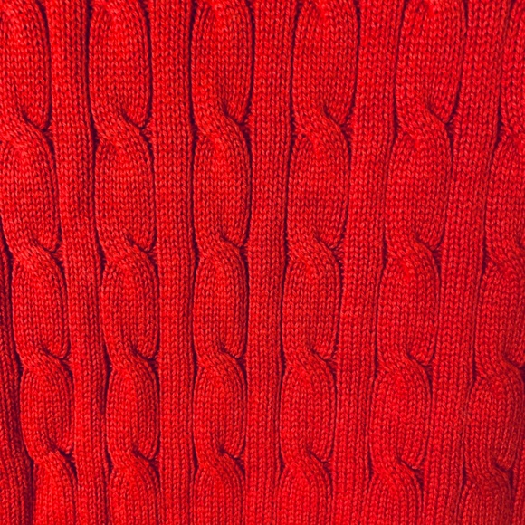 Polo Ralph Lauren Red Sweater Vest Mens XL (18-20) Cable Knit Pony Logo Preppy - Picture 8 of 11